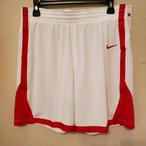 Nike Pants - Nike Women's One Dri-Fit Mid-Rise Shorts Color Red and White Size L.